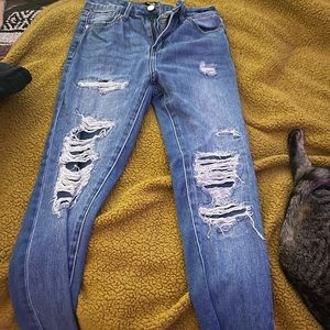Ripped skinny jeans. Size 5/27.